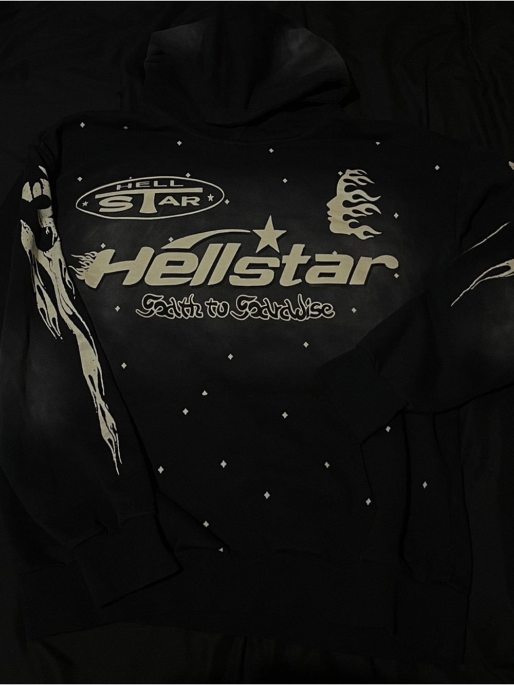 Hellstar Black Graphic Crewneck Sweater